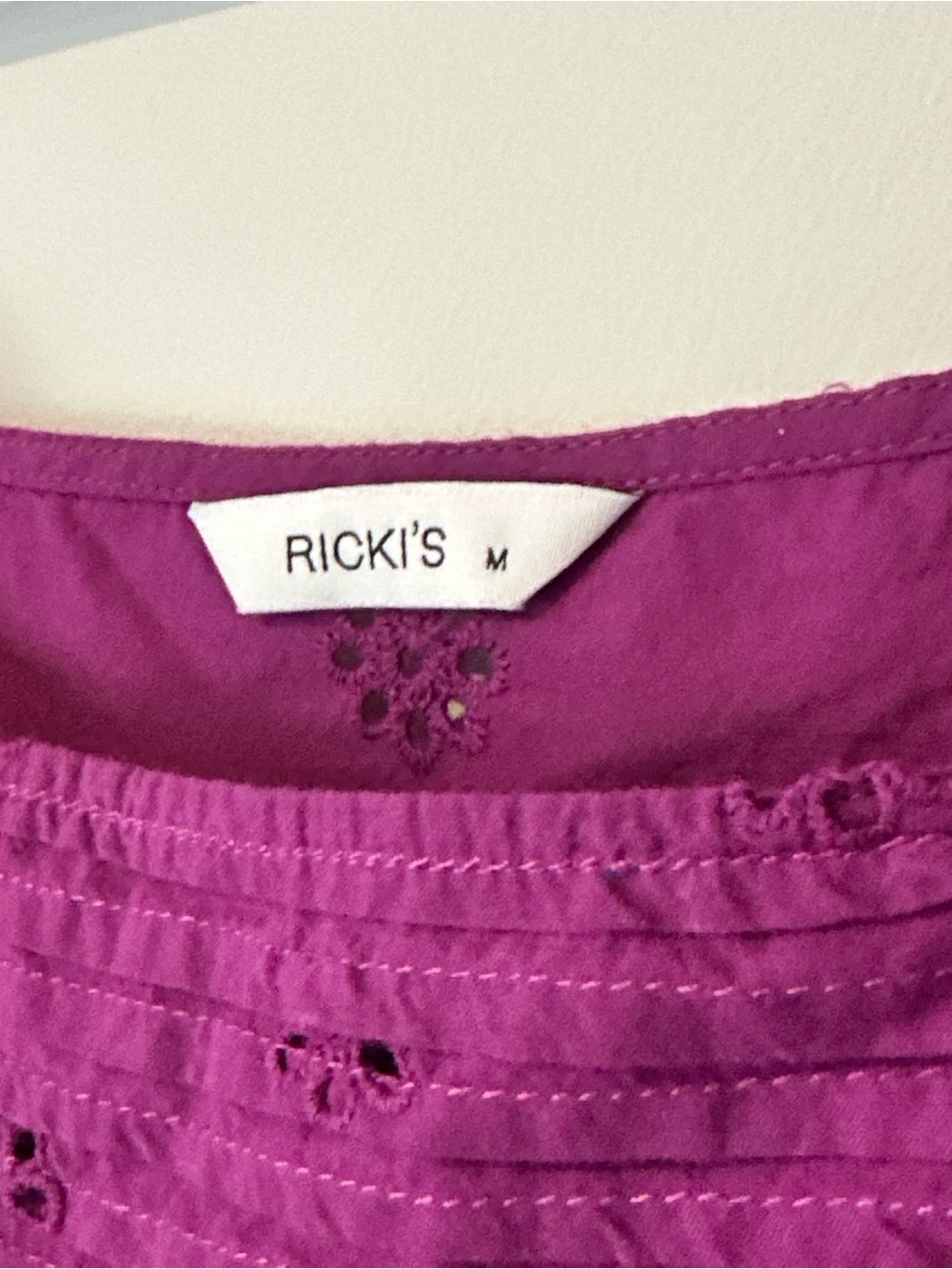 Rickis Eyelet Tiered Ruffle Tank | Size Medium | 100% Cotton - Picture 5 of 10